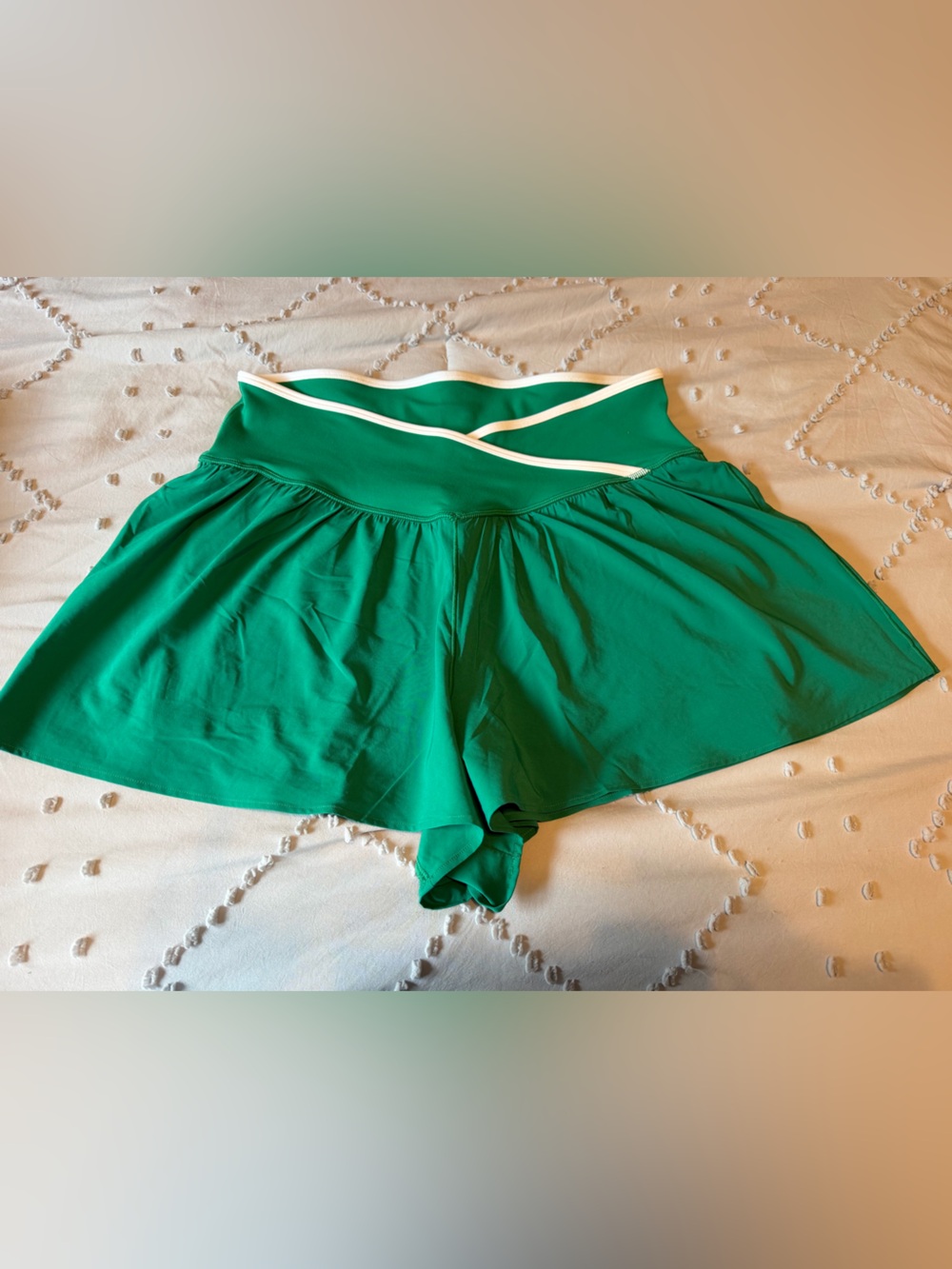 NWT OFFLINE by Aerie Real Me Tipped Crossover Flowy Short - Emerald Green - XL🌲
